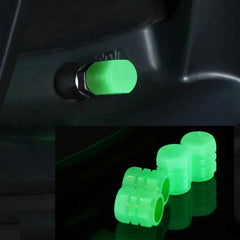 Car Luminous Tire Valve Caps – Glow in the Dark LED Valve Cover (4 PCS Set)