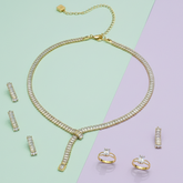 Baguette Lariat Jewelry Set