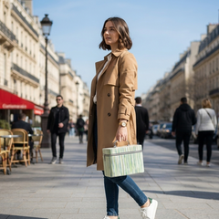 Striped Pattern Makeup Case Ⓢ