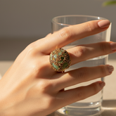 Tone Crystal Dome Statement Ring