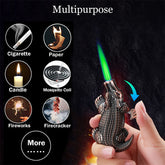 Metal Creative Lighter Personalized Butane Inflatable Lighter Crocodile Shaped Windproof Lighter Cigarette Accessories