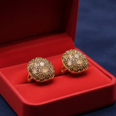 Champagne Crystal Dome Statement Ring