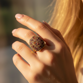 Vintage-Style Crystal Cocktail Ring