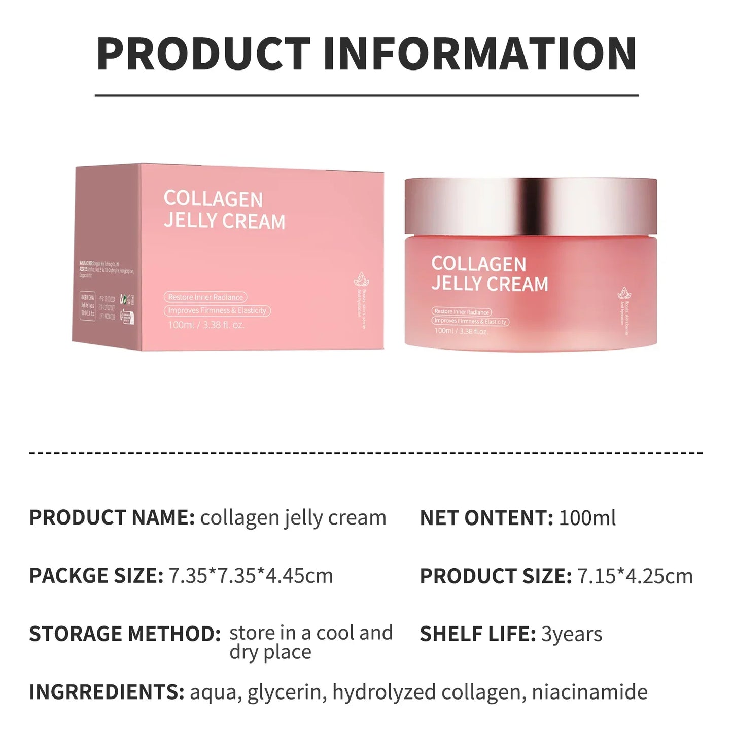 Collagen Jelly Moisturizing Brightening Face Mask Firming Cream