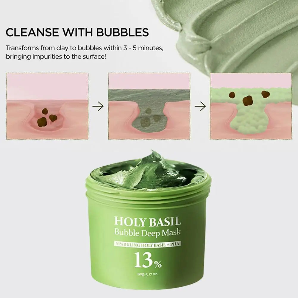 Holy Basil Bubble Deep Mask Deep Cleansing Exfoliating Face Mask 90g