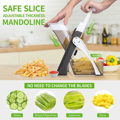 Manual Vegetable Cutter Safe Slice Adjustable Mandoline Slicer