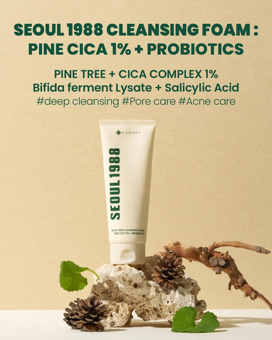 Seoul 1988 Pine Cica Cleansing Foam Probiotics Gentle Facial Cleanser