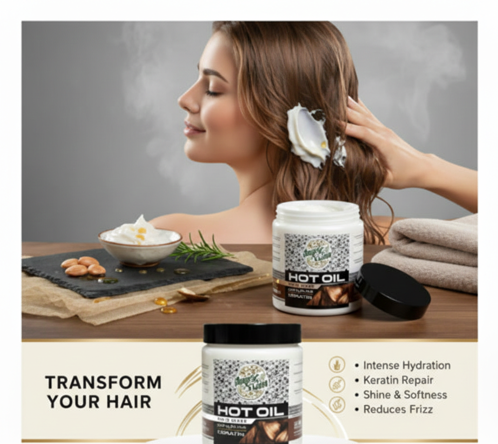 Impression Plus Garlic Hot Oil Hair Mask + Strengthening Nourishing Hair Care Treatment