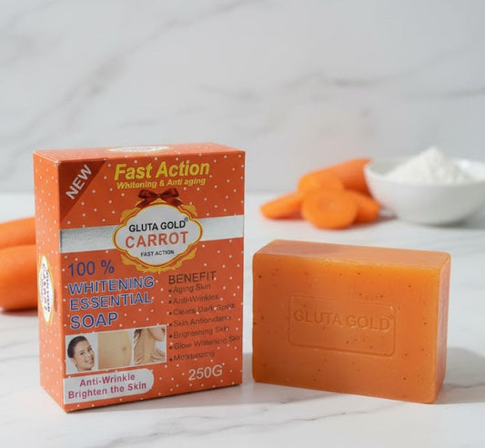 Gluta Gold Carrot Fast Action Whitening Essential Body Soap Skin