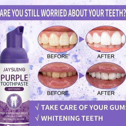 Jaysuing Purple Color Correcting Whitening Toothpaste Gentle Daily Use Formula