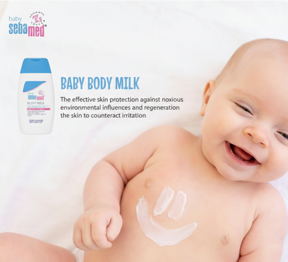 Sebamed Baby Body Milk + Panthenol Gentle Moisturizing Dry Sensitive Skin Care Lotion