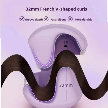Hair Curling Iron + 32mm Deep Wave Fast Heating Adjustable Hair Styler Wand