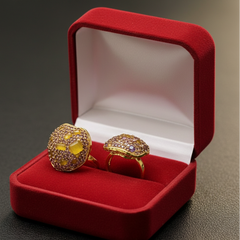 Vintage-Style Crystal Cocktail Ring