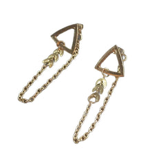 Retro Triangular Leaf Chain Tassel Earrings Trendy