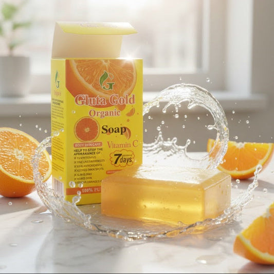 Gluta Gold Organic Vitamin C + Whitening Body Soap For Skin Brightenin