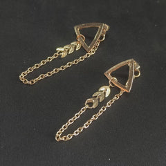 Retro Triangular Leaf Chain Tassel Earrings Trendy