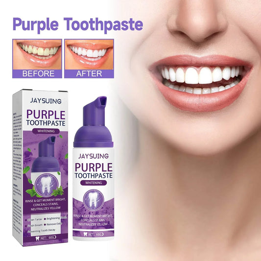 Jaysuing Purple Color Correcting Whitening Toothpaste Gentle Daily Use Formula