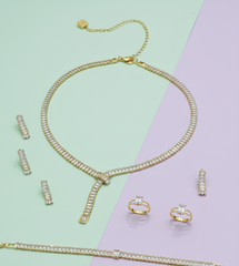 Baguette Lariat Jewelry Set