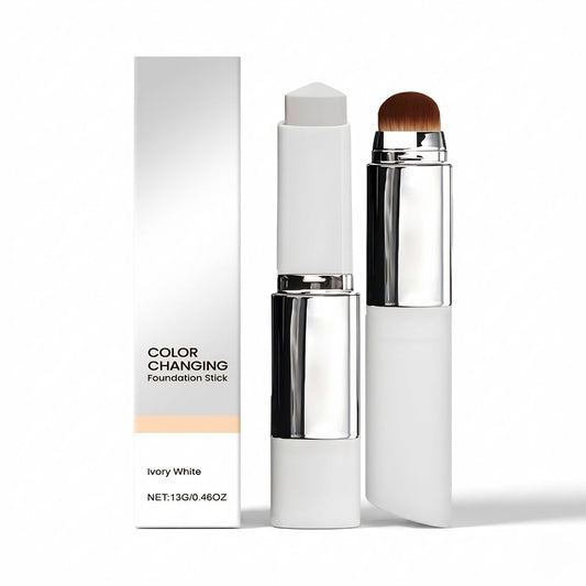 Color Changing Foundation Stick Ivory White Blending Brush Set Makeup