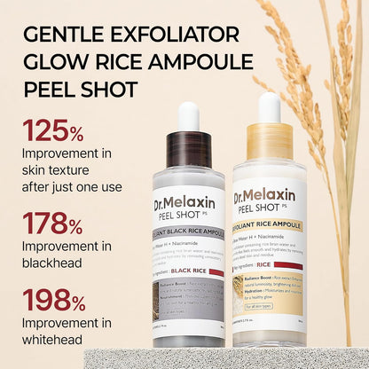 Dr. Melaxin Peel Shot Exfoliating Rice Ampoule Hydrating Radiance Pack 2