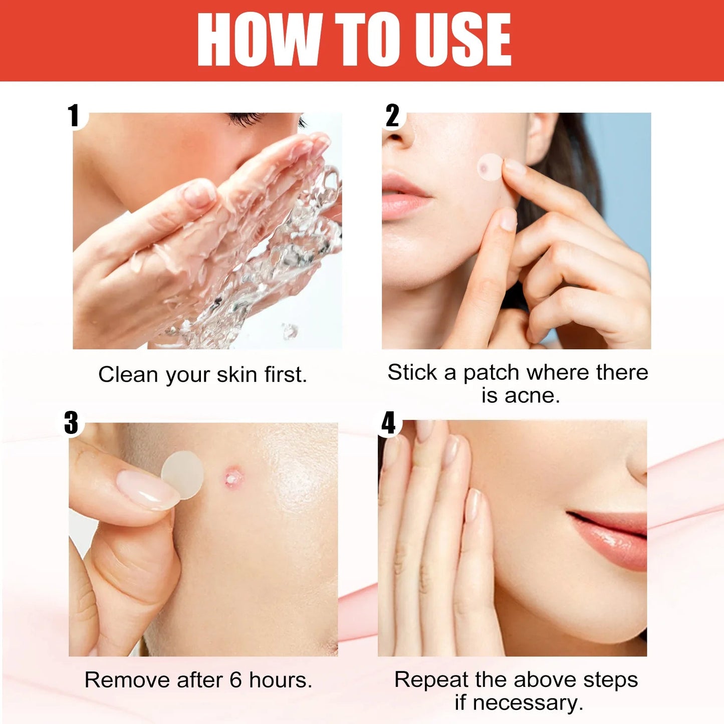 Hydrocolloid Acne Cleaning Patch for Spot Treatment Blemish Care 144 Patches
