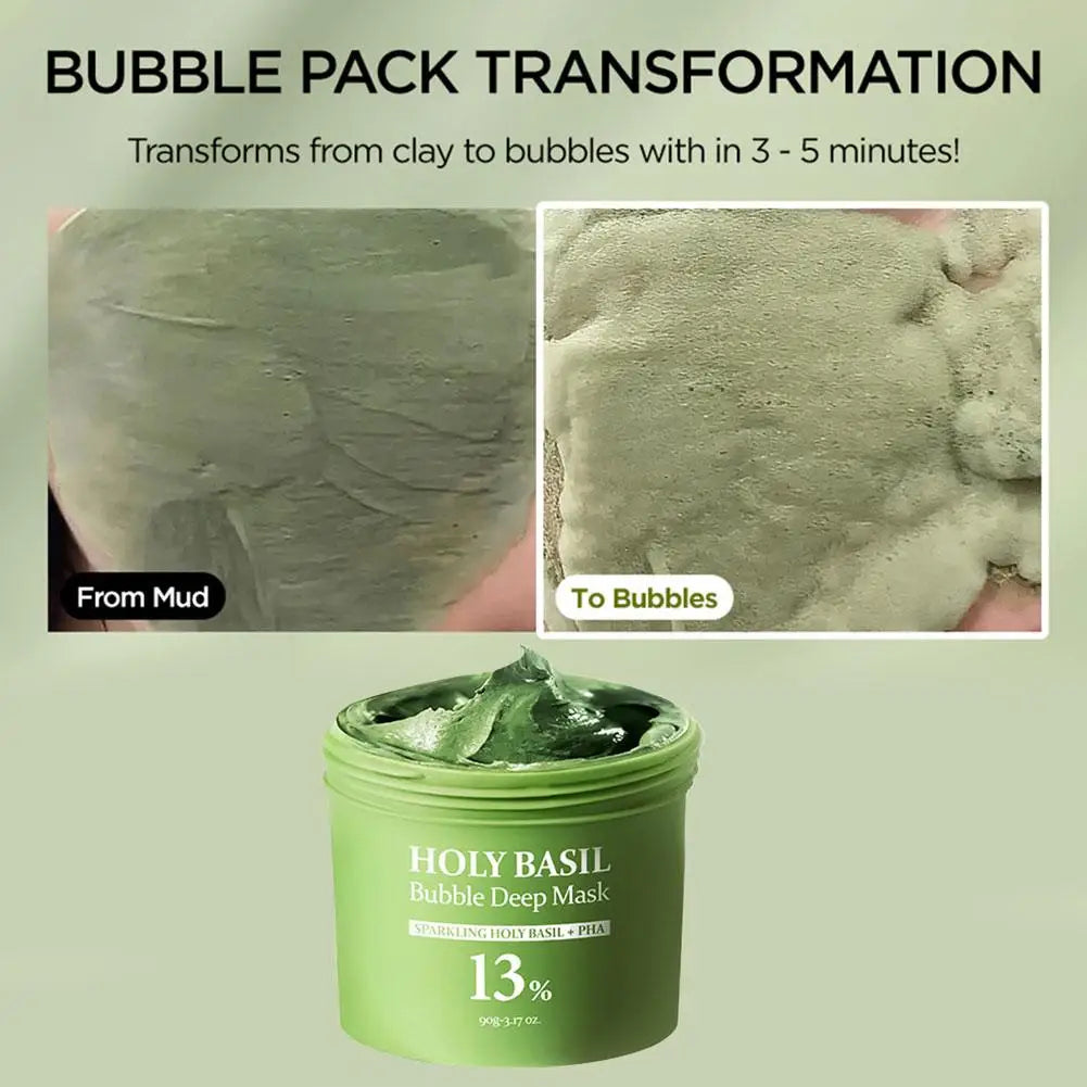 Holy Basil Bubble Deep Mask Deep Cleansing Exfoliating Face Mask 90g