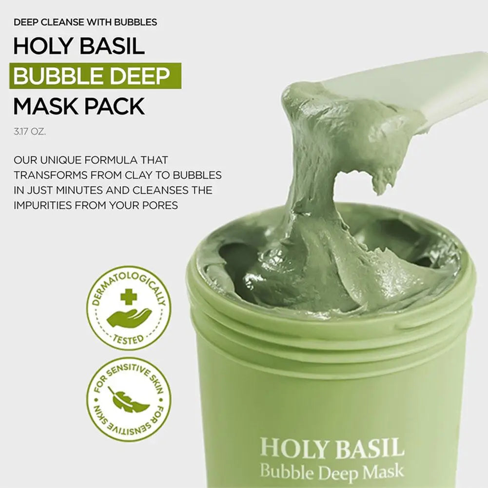 Holy Basil Bubble Deep Mask Deep Cleansing Exfoliating Face Mask 90g