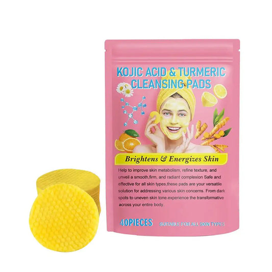 Turmeric Acid Cleaning Pads Kojic Acid Brightening Cleansing Pads 40 Pieces