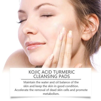 Turmeric Acid Cleaning Pads Kojic Acid Brightening Cleansing Pads 40 Pieces
