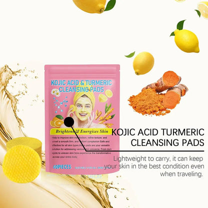 Turmeric Acid Cleaning Pads Kojic Acid Brightening Cleansing Pads 40 Pieces