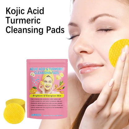 Turmeric Acid Cleaning Pads Kojic Acid Brightening Cleansing Pads 40 Pieces