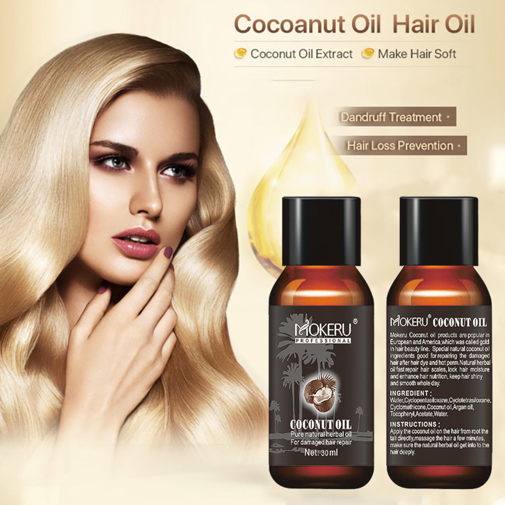 Coconut Oil Hair Repair Serum+ Frizz Control Damage Care Split Ends Treatment